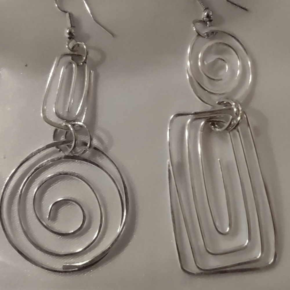 Silver Abstract Earrings